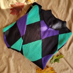 Michael Caddie Diamond Pattern Highneck Sweater